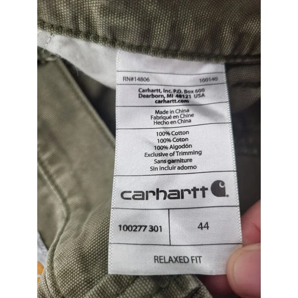 Carhartt Men's Relaxed Fit Cargo Work Shorts olive green canvas SZ 44 - Picture 5 of 9